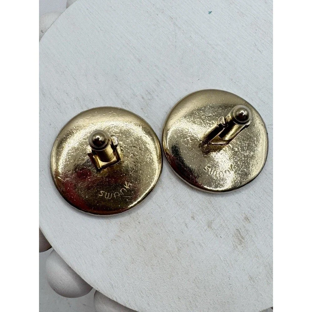 Vintage Mens Swank Centurion Roman Soldier Goldtone & Black Cufflinks